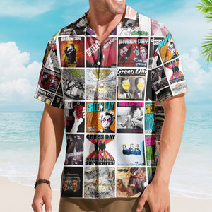 Green Day Hawaiian Shirt β Album Cover Collage Punk Rock Summer Button Up