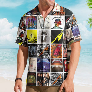 Metallica Album Collage Hawaiian Shirt – Heavy Metal Music Band Fan Shirt