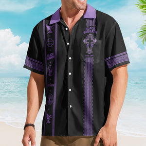 Black Sabbath Luxury Design Hawaiian Shirt – Gothic Inspired Purple Hawaiian Shirt