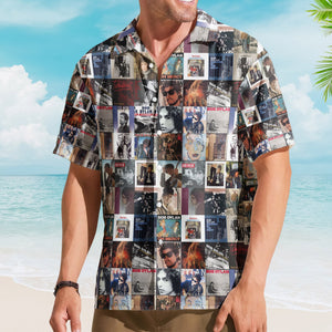 Bob Dylan Rock Music Icon Unisex Summer Button Up Hawaiian Shirt – Retro Music Album Art Inspired Unisex Shirt