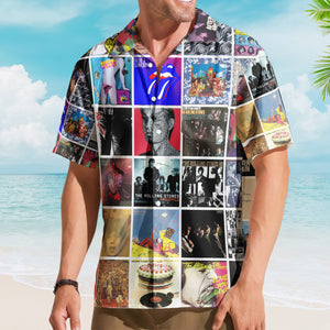The Rolling Stones Album Collage Hawaiian Shirt – Rock Band Fan Shirt