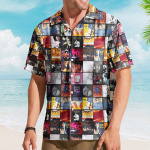 The Cure Retro Music Album Art Mosaic Grid Colorful Hawaiian Shirt – Retro Music Album Art Inspired Unisex Shirt