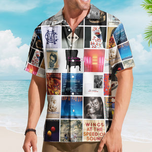Paul McCartney Album Collage Hawaiian Shirt – Pop Rock Music Band Fan Shirt