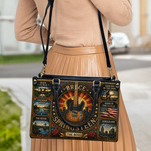 Bruce Springsteen Handbag, Tote Bag and Wallet Set, Vintage Stained Glass Guitar Design, The Boss Rock Music Fan Gift