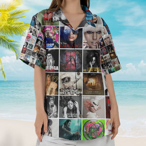 Lady Gaga Album Collage Hawaiian Shirt – Pop Icon Fan Shirt