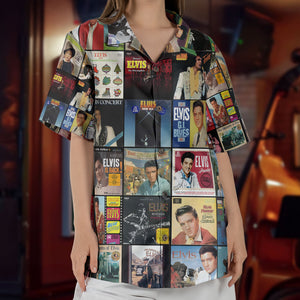 Elvis Presley Nostalgia Collage Hawaiian Shirt – Classic Rock & Roll Memories Gift