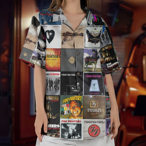 Foo Fighters Hawaiian Shirt – Album Cover Collage Alternative Rock Summer Button Up