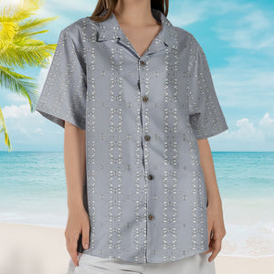 Grateful Dead Dancing Skeleton Pastel Grey Hawaiian Shirt – Retro Music Album Art Inspired Shirt