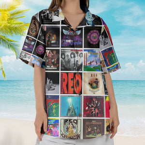 REO Speedwagon Album Collage Hawaiian Shirt – Rock Music Band Fan Shirt