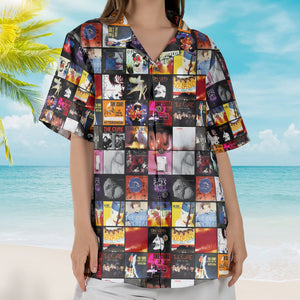 The Cure Retro Music Album Art Mosaic Grid Colorful Hawaiian Shirt – Retro Music Album Art Inspired Unisex Shirt