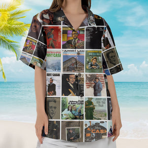 Johnny Cash Album Collage Hawaiian Shirt – Country Rock Music Fan Shirt