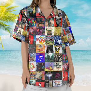 The Rolling Stones Album Covers Hawaiian Shirt - Unisex Retro Music Album Art Inspired Unisex Shirt
