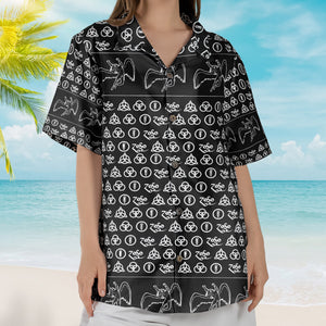 Led Zeppelin ZoSo Monogram Hawaiian Shirt – Unisex Swan Song Angel Graphic Collage Button Up