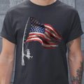 Fishing American Flag Fisherman Patriotic day 4th of July Classic Unisex T-Shirt