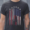 American Flag USA Airplane Jet Fighter 4th of July Patriotic Classic Unisex T-Shirt