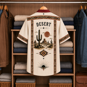 Desert Landscape Luxury Design Hawaiian Shirt – Southwestern Inspired Hawaiian Shirt White Version