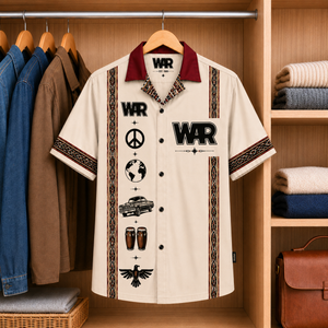 WAR Luxury Design Hawaiian Shirt – Mexican Inspired Hawaiian Shirt White Version