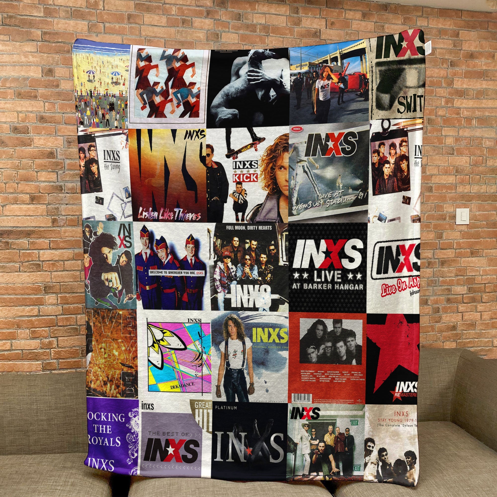 INXS Sherpa Blanket A Retro Album Cover Tribute for True Fans