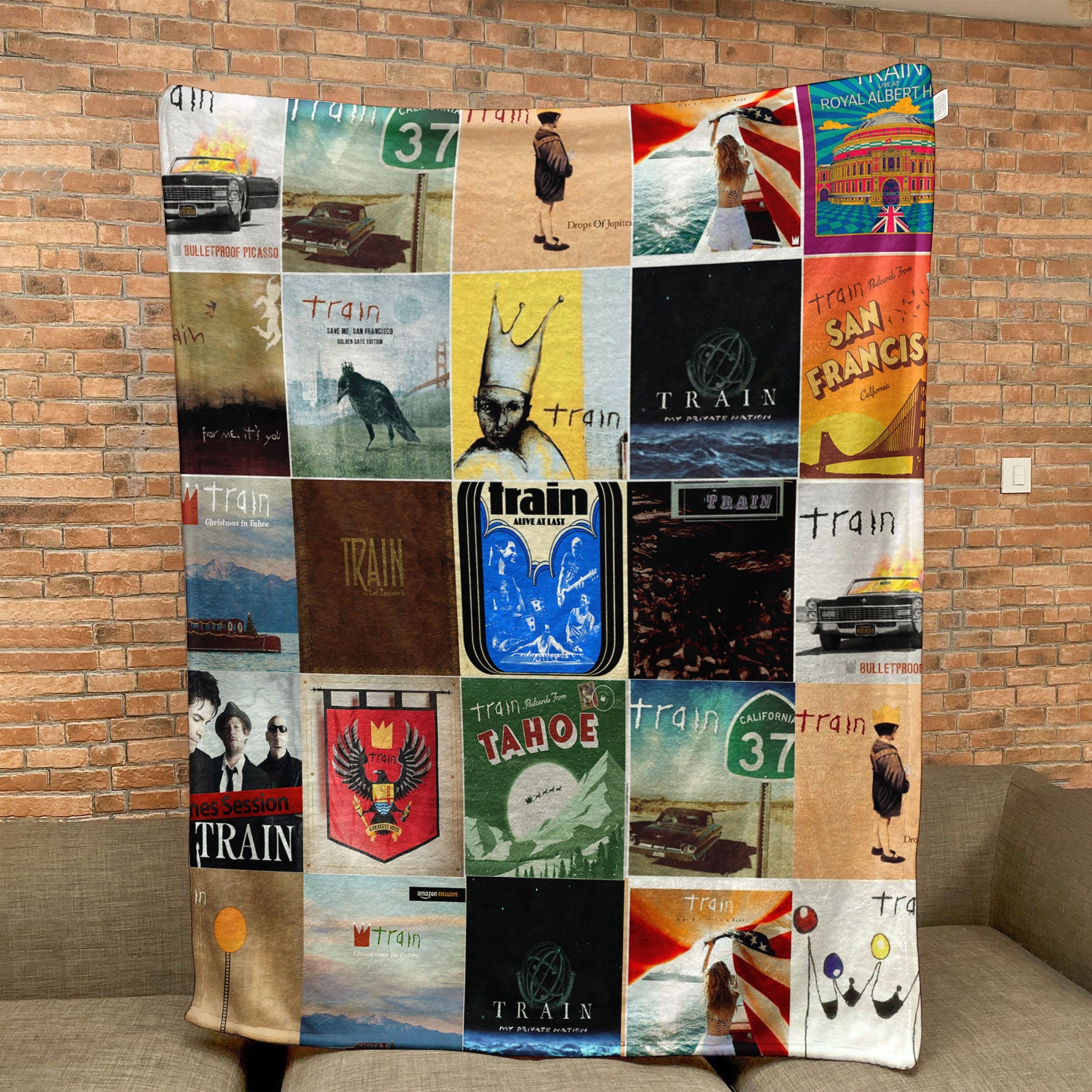 Train Sherpa Blanket A Cozy Album Art Collection for True Fans