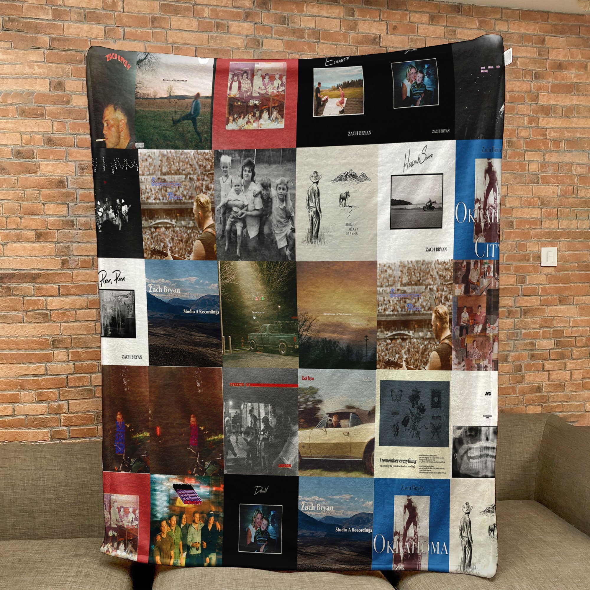 Zach Bryan Sherpa Blanket A Heartland Memory Quilt for True Fans