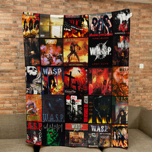 W.A.S.P. Sherpa Blanket A Heavy Metal Legacy Collage for True Shock Rock Fans