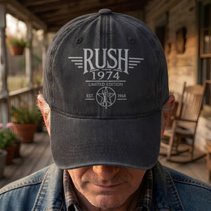 Rush Band Logo 1974 Starman Denim Cap Vintage Dad Cap Gift For Dad (With Box)