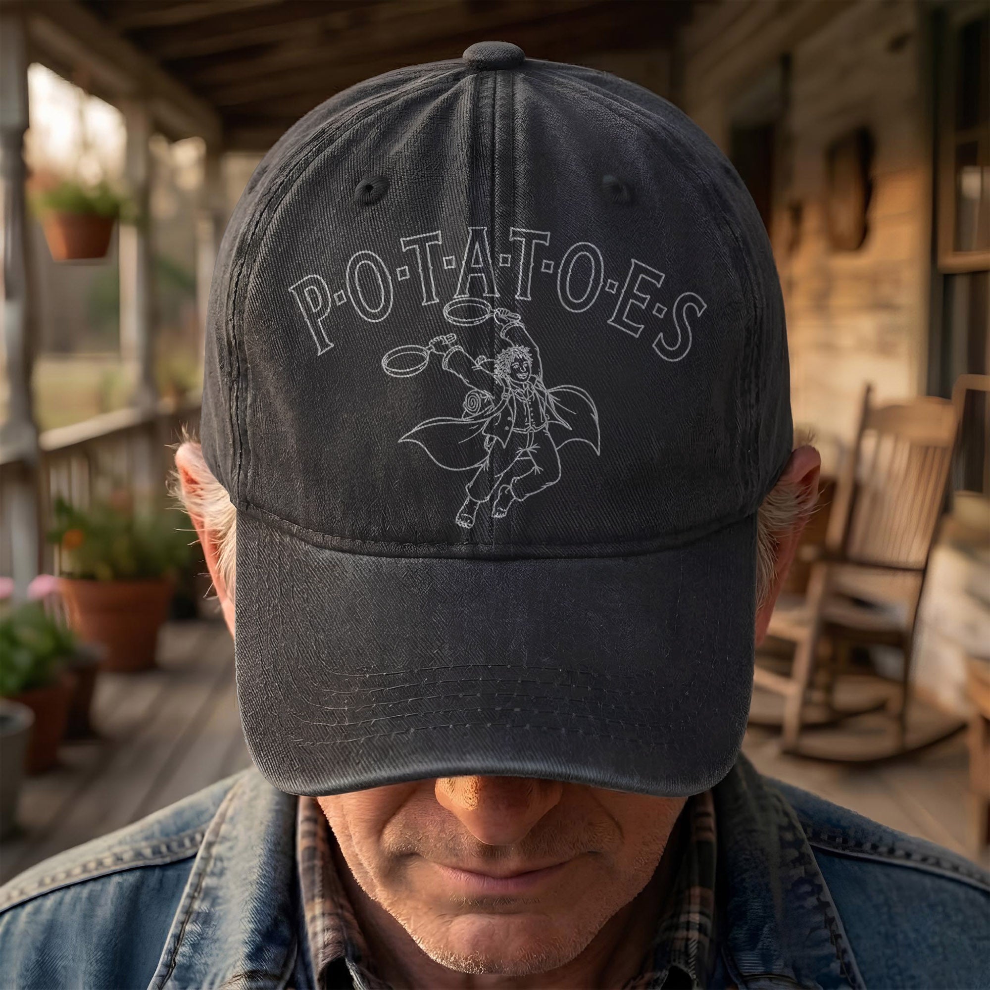 Swan Fall Potatoes Samwise Gamgee Denim Cap Led Zeppelin Inspired Retro Vintage Dad Cap Gift (With Box)