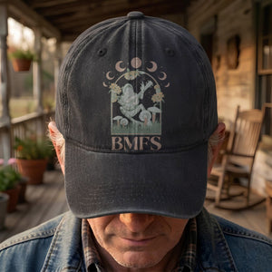 Billy Strings BMFS Frog Mandolin Sunflowers Moon Phase Vintage Graphic Denim Cap Retro Vintage Dad Cap Gift For Dad (With Box)
