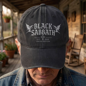Black Sabbath Band Logo Est 1968 Denim Cap Retro Vintage Dad Cap Gift For Dad (With Box)