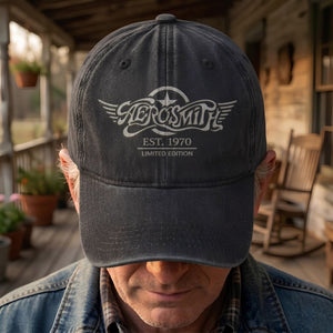 Aerosmith Est 1970 Limited Edition Denim Cap Vintage Dad Cap Gift For Dad (With Box)