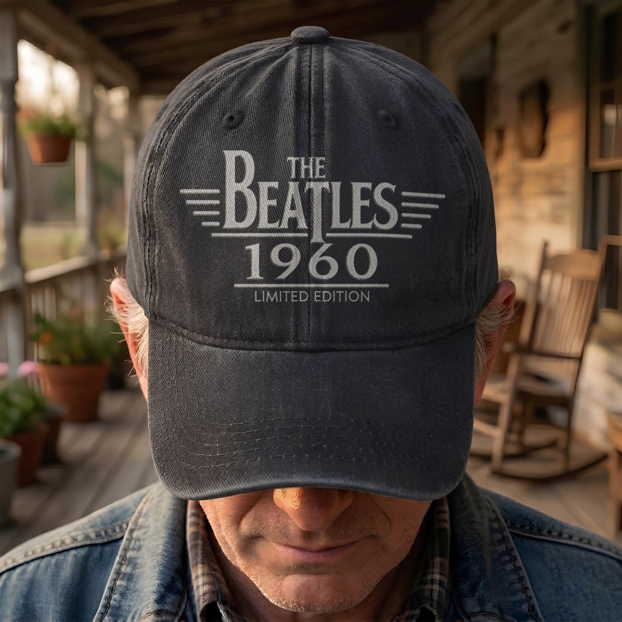 The Beatles 1960 Denim Cap Vintage Dad Cap Gift For Dad (With Box)