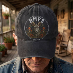 Billy Strings BMFS Goat Three Eyed Goat Mushroom Vintage Graphic Denim Cap Retro Vintage Dad Cap Gift For Dad (With Box)