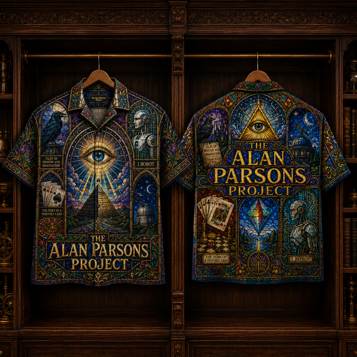 The Alan Parsons Project Hawaiian Shirt - Stained Glass Progressive Rock AOP Button-Up Shirt