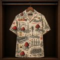 DEVO Hawaiian Shirt - Retro New Wave Band AOP Button Up Shirt with Whip It and Freedom of Choice Art