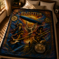 Led Zeppelin Stained Glass Quilt Blanket Luxury Rock Band Bedding for Classic Rock Fans