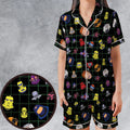 Retro 80s M.A.S.K Cartoon Satin Short-Sleeve Pajamas Set