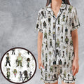 The Walking Dead Characters as Cartoons Satin Short-Sleeve Pajamas Set