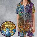 Rainbow Epic Pokemon Satin Short-Sleeve Pajamas Set