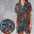 Spike Spiegel Faye Valentine Edward Wong Cowboy Bebop Satin Short-Sleeve Pajamas Set