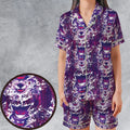 Ghostly Evolution Ghastly Haunter Gengar Pokemon Hawaiian Satin Short-Sleeve Pajamas Set