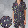 Invader Zim Pattern Satin Short-Sleeve Pajamas Set