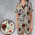 Hellfire Club Stranger Things Satin Short-Sleeve Pajamas Set