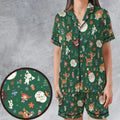 Rudolph The Red Nosed Reindeer Characters Satin Short-Sleeve Pajamas Set