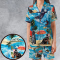 Darth Vader Surfing Satin Short-Sleeve Pajamas Set