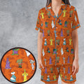 Happy Halloween From Hanna Barbera Satin Short-Sleeve Pajamas Set