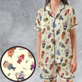 Board Game Drip Clue Satin Short-Sleeve Pajamas Set