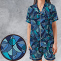Stained Glass Monster RPG Satin Short-Sleeve Pajamas Set