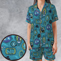 Haunted Mansion Pattern Satin Short-Sleeve Pajamas Set