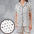 Super Mario Boo Pattern Satin Short-Sleeve Pajamas Set