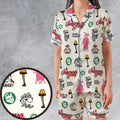 A Christmas Story Pattern Satin Short-Sleeve Pajamas Set